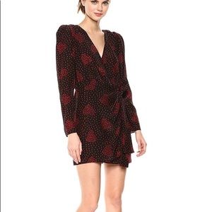The Kooples Black and Red Heart Print Dress